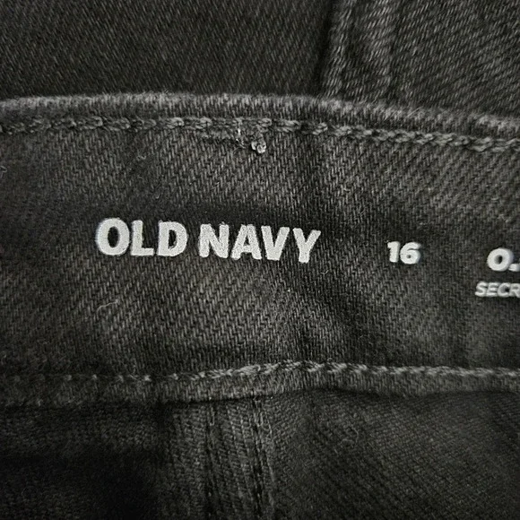 Old Navy OG Straight Denim Shorts Black Jack High Rise Rolled Cuffed - Picture 4 of 6